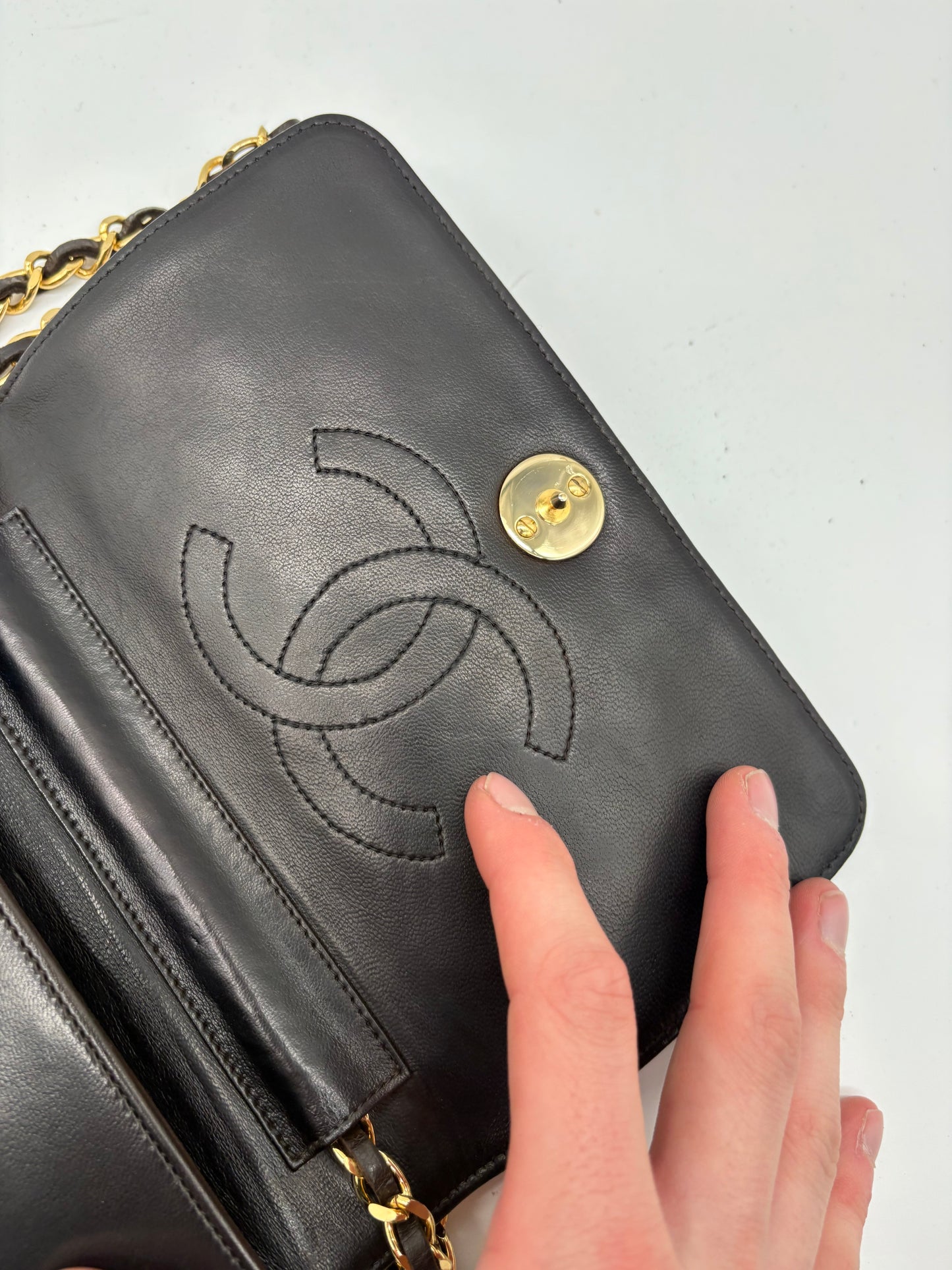 Chanel Mini Matelassé Umhängetasche schwarz