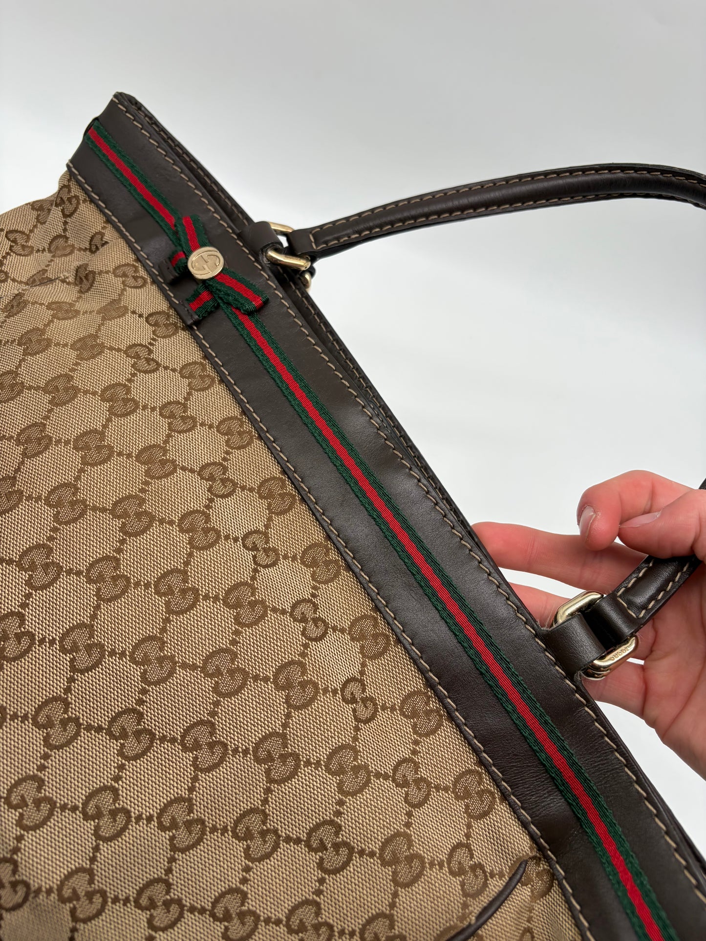 Gucci Mayfair Tote Bag Braun Beige