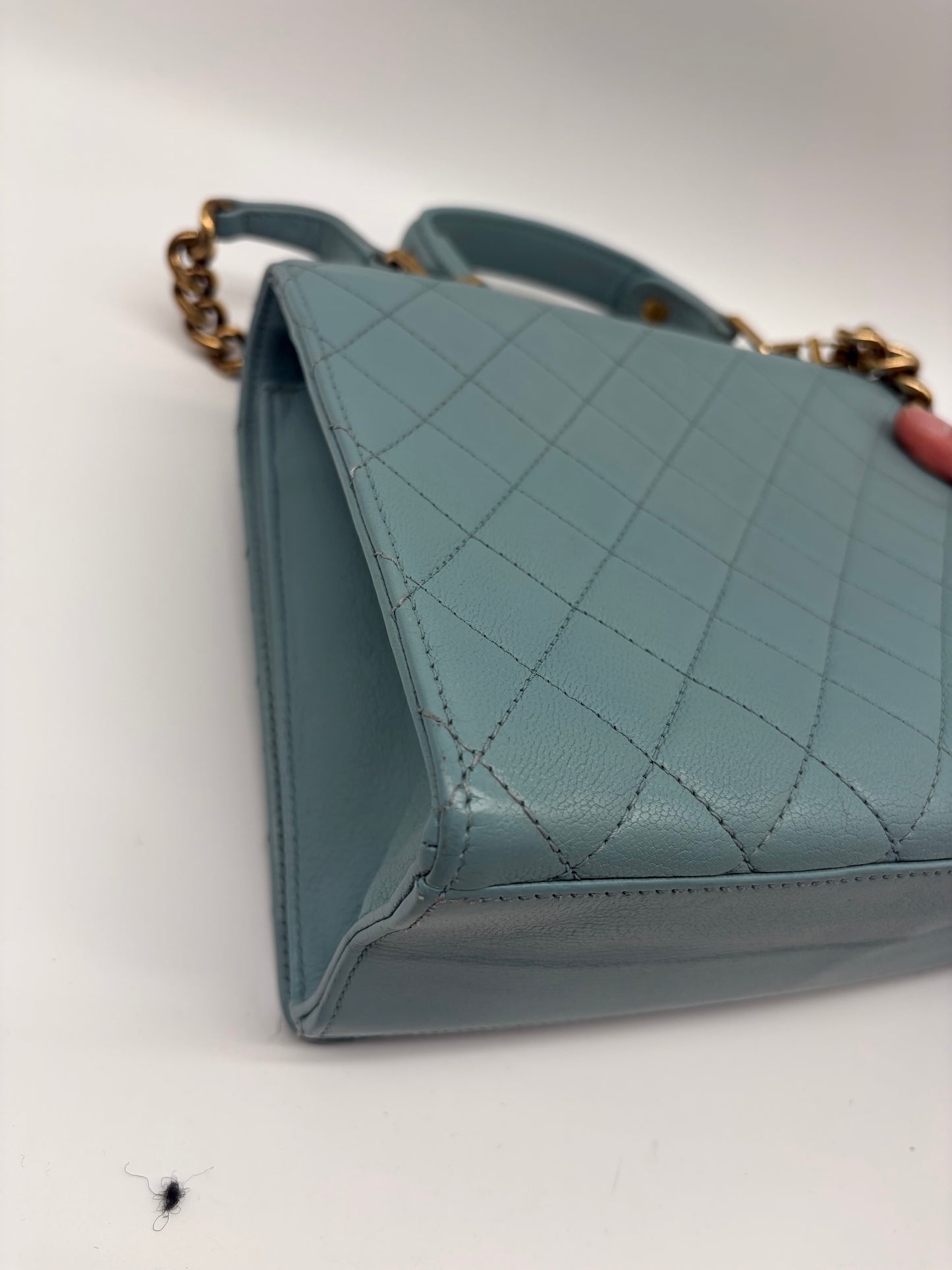 Chanel Rita Flap Bag Handtasche Hellblau Gold Hardware