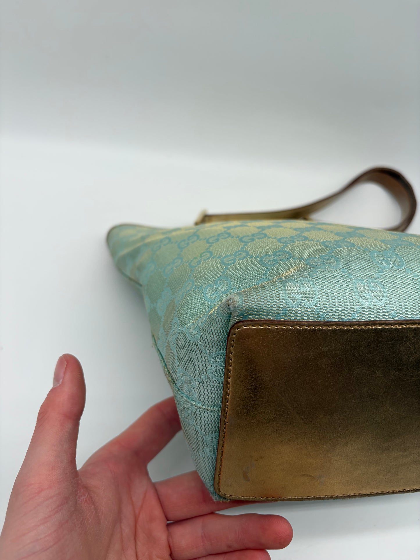 Gucci GG Shopper small Türkis Gold