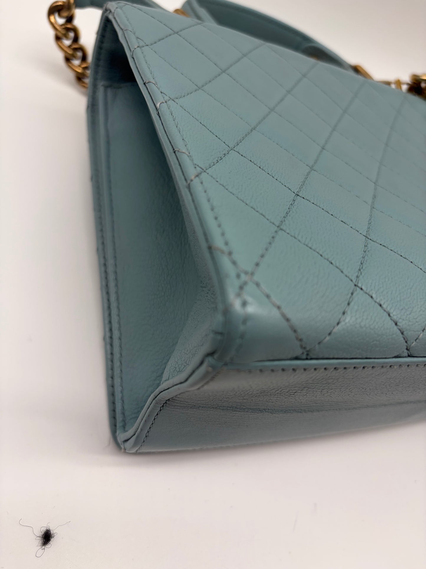 Chanel Rita Flap Bag Handtasche Hellblau Gold Hardware