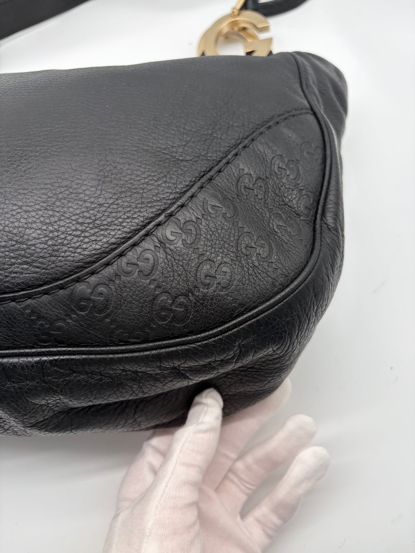 Gucci Charlotte Monogram Leder Tasche schwarz