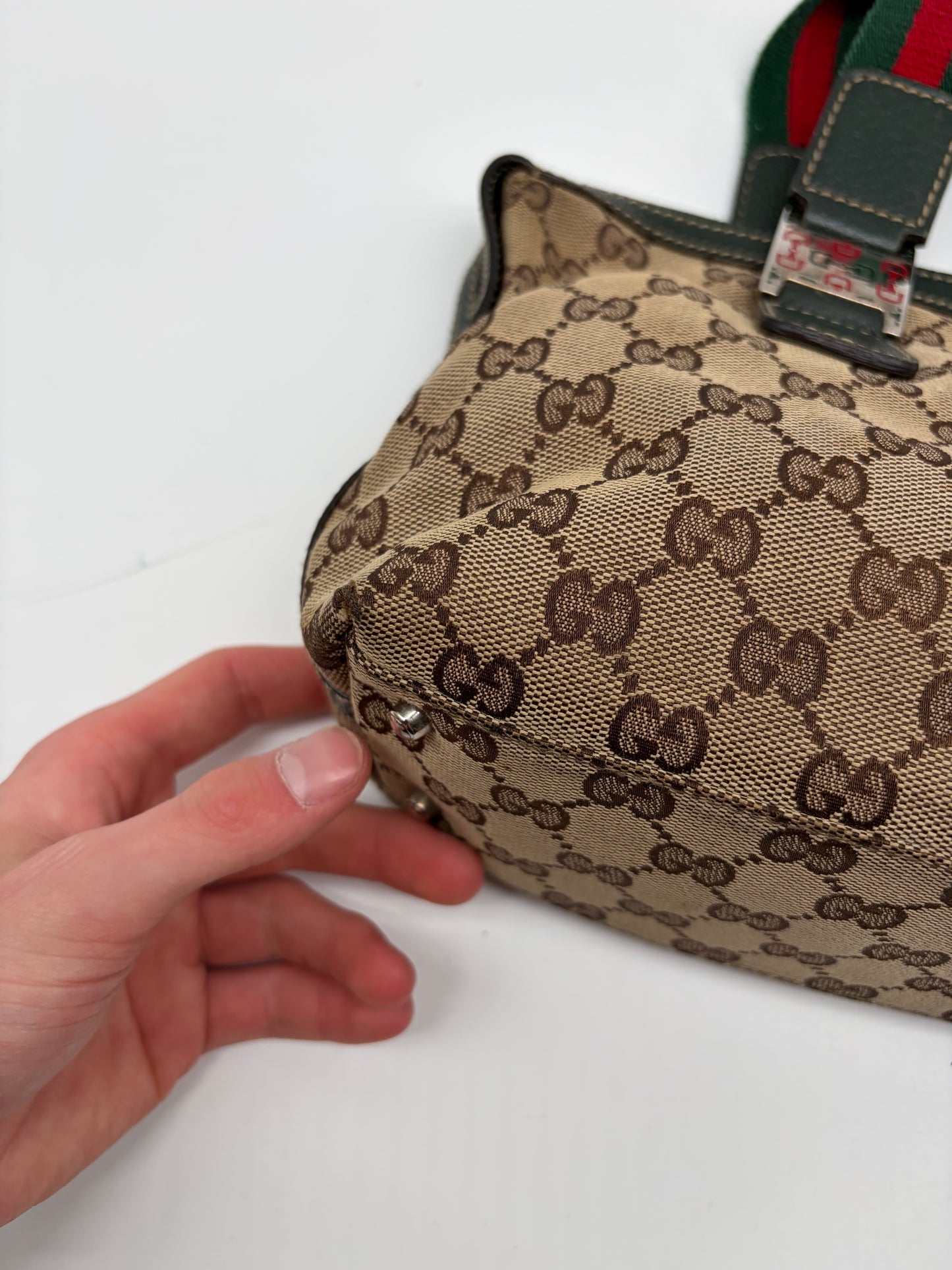 Gucci Sherry Line Handtasche grün beige