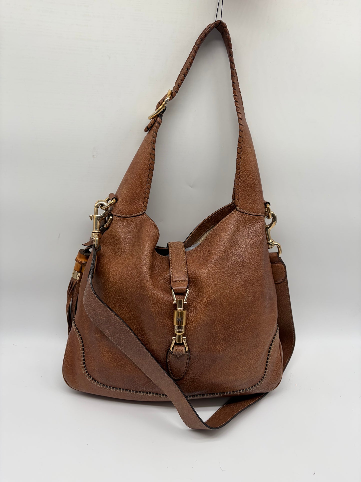 Gucci New Jackie Large braun Schultertasche mit Crossbodygurt