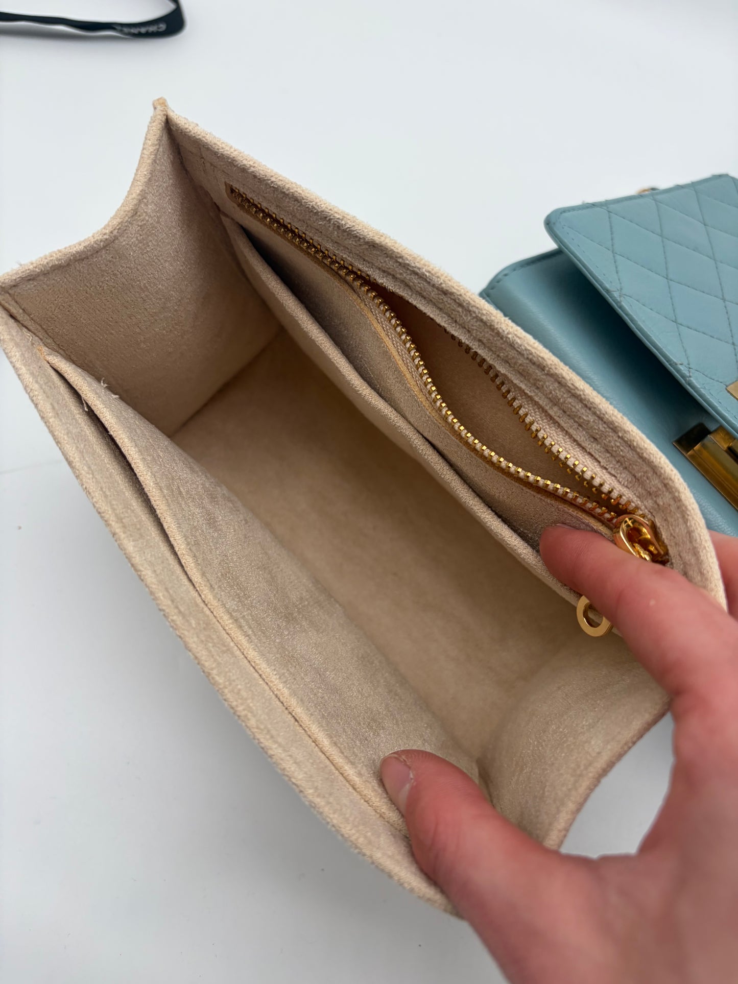 Chanel Rita Flap Bag Handtasche Hellblau Gold Hardware