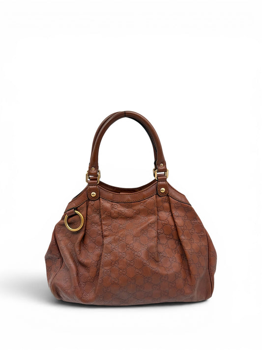 Gucci Medium Sukey Tote Gucissima Leder Braun