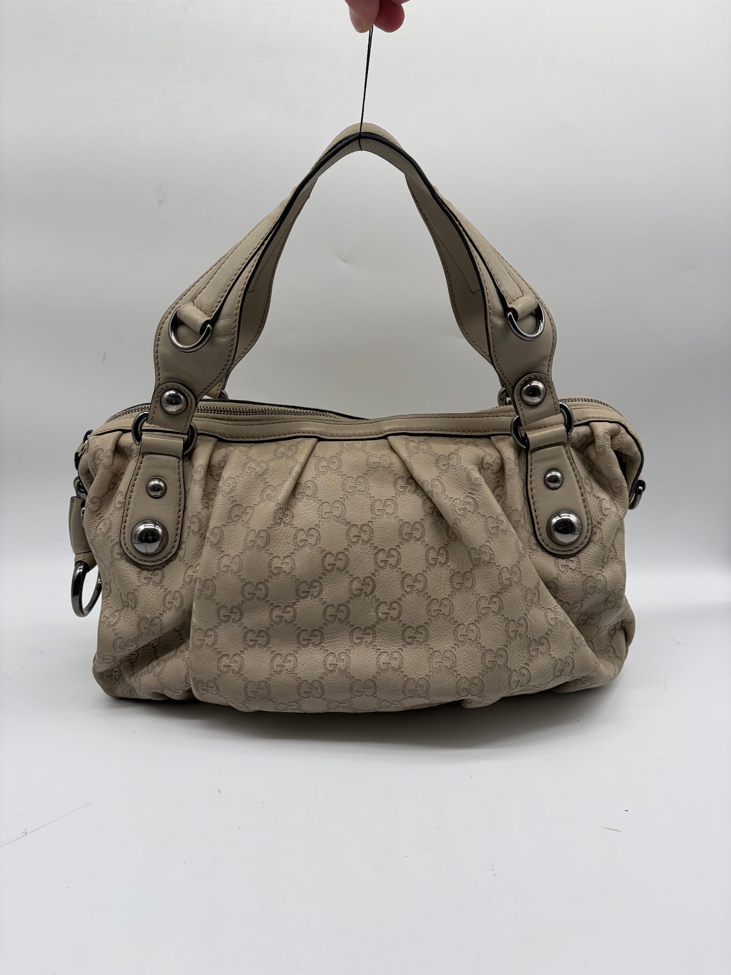 Gucci Icon Bit  Guccissima Handtasche weiß