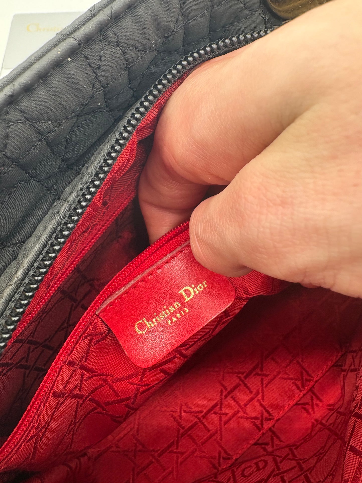 Christian Dior Lady Dior Cannage Nylon Handtasche schwarz