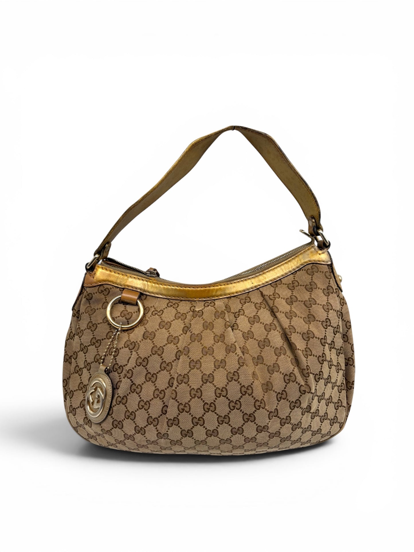 Gucci Sukey Medium Hobo Bag braunbeige goldene Handtasche