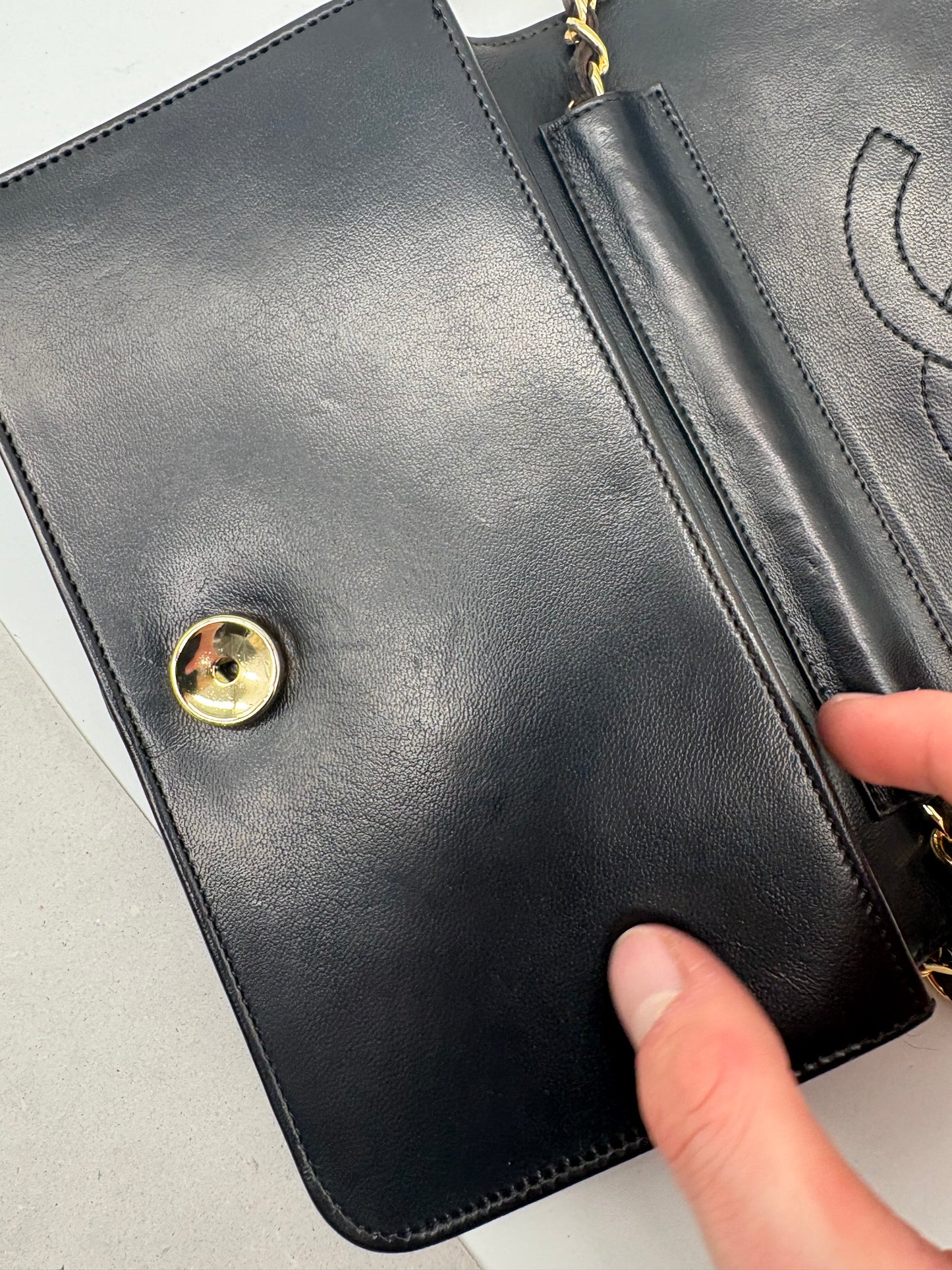 Chanel Mini Matelassé Umhängetasche schwarz