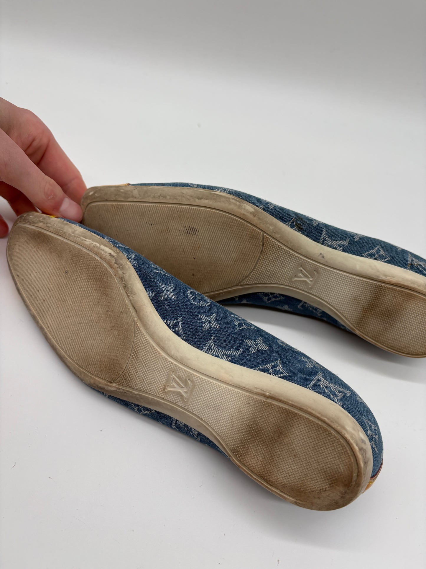 Louis Vuitton Denim Ballerinas Luxus Schuhe