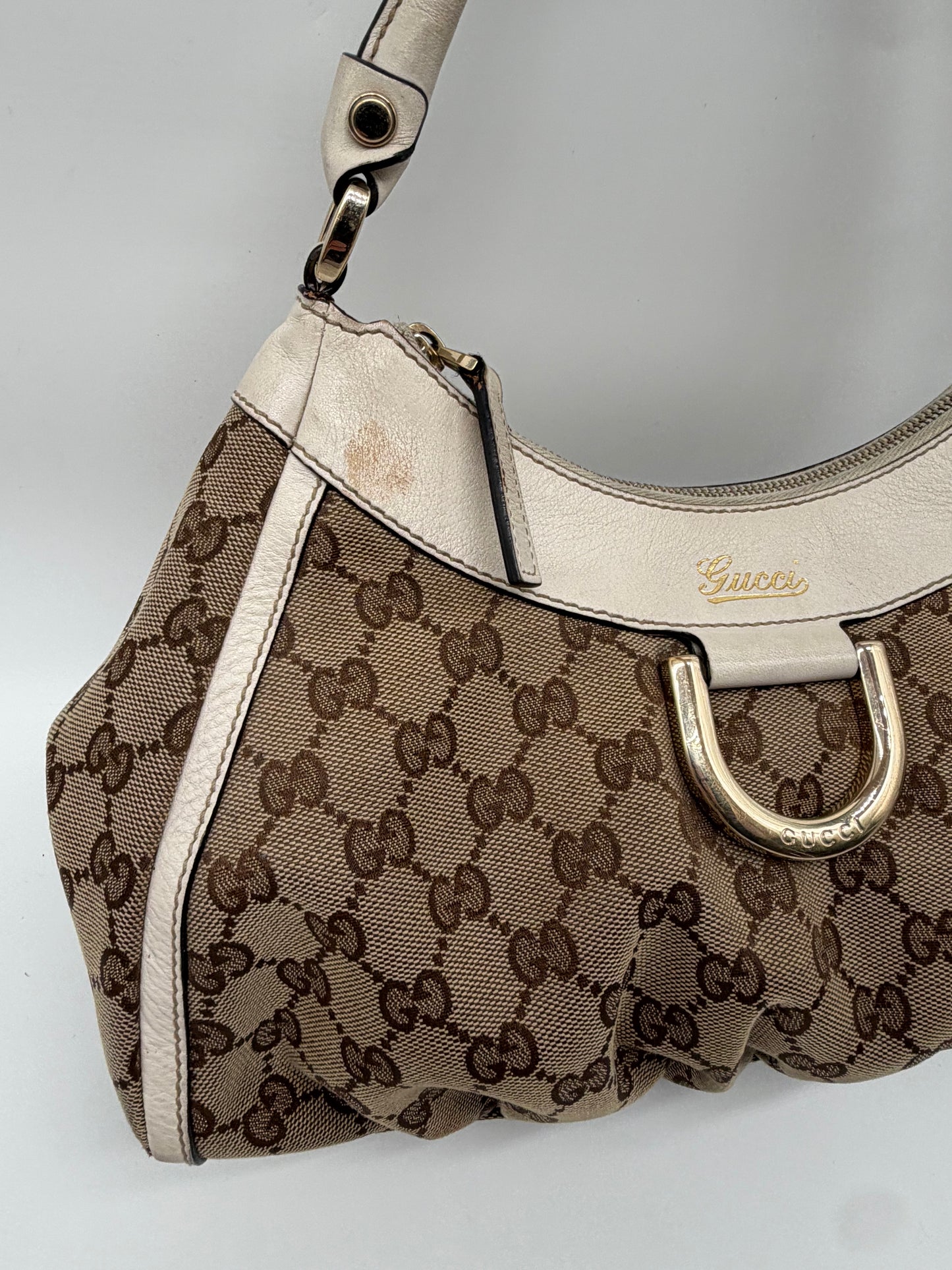 Gucci Abbey D-Ring Schultertasche beige creme