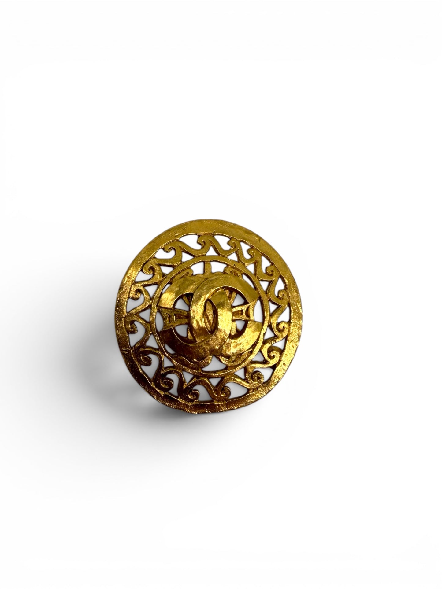 Chanel CC-Logo Brosche Gold