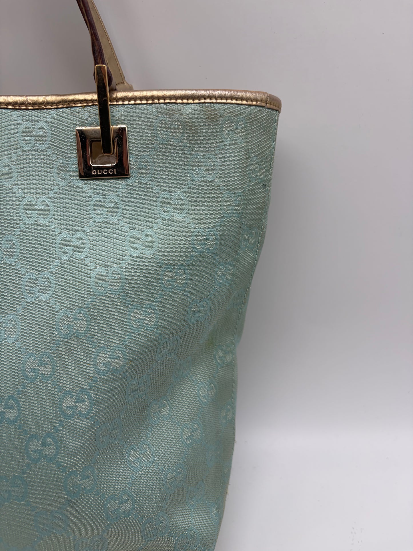 Gucci GG Shopper small Türkis Gold