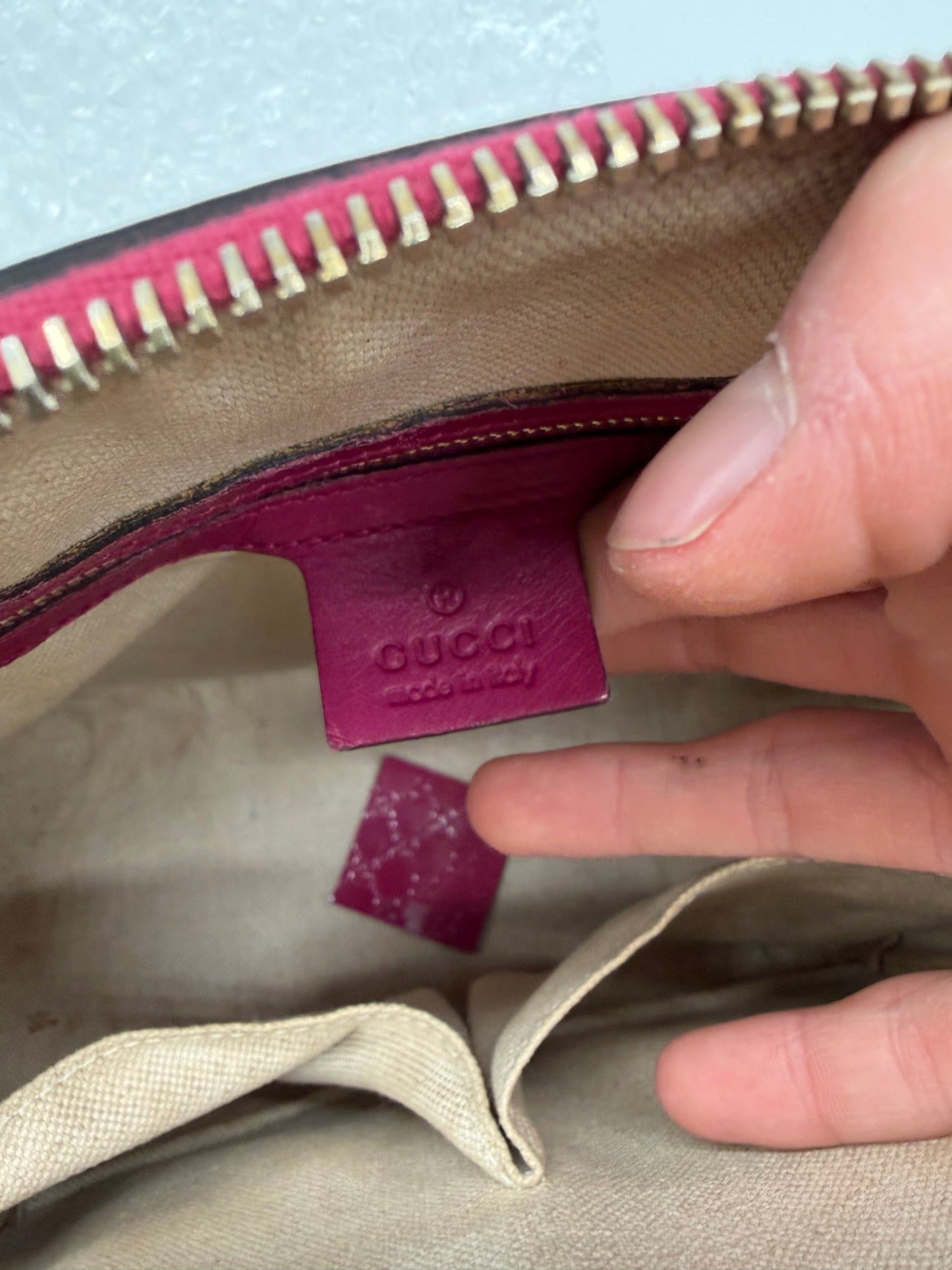 Gucci Microguccissima Pink Lackleder Handtasche