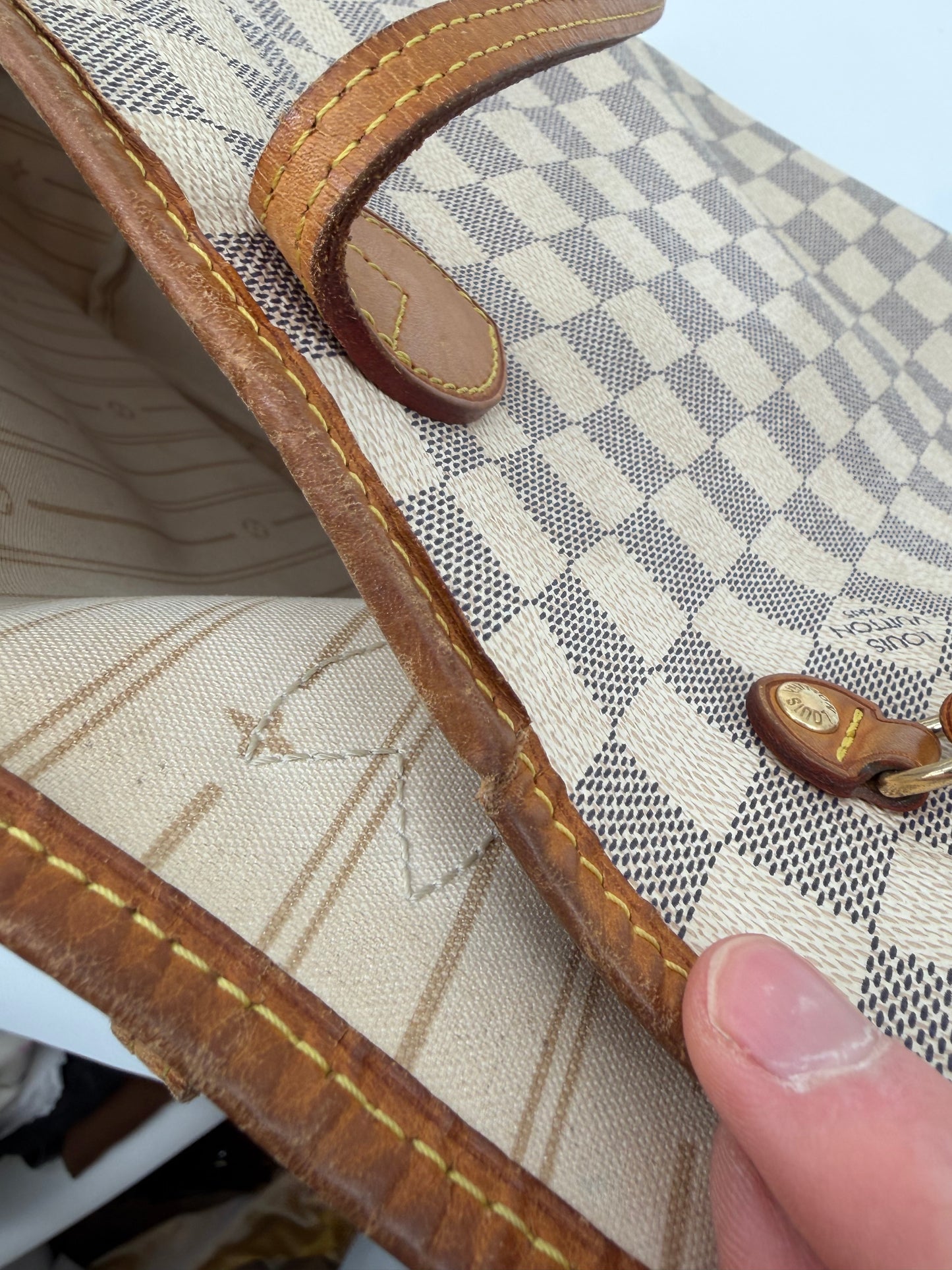 Louis Vuitton Damier Azur Neverfull MM Handtasche Shoppingtasche