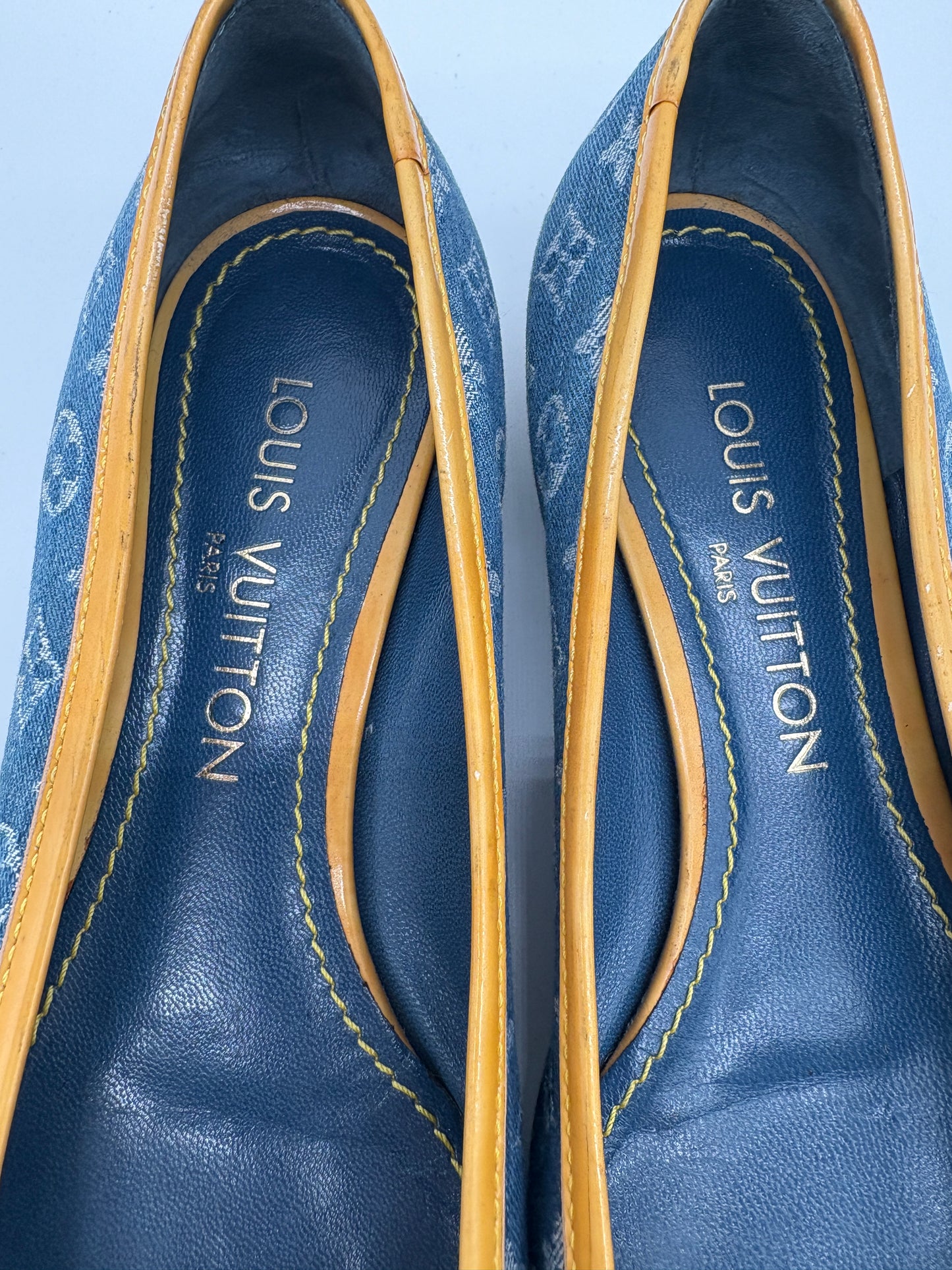 Louis Vuitton Denim Ballerinas Luxus Schuhe