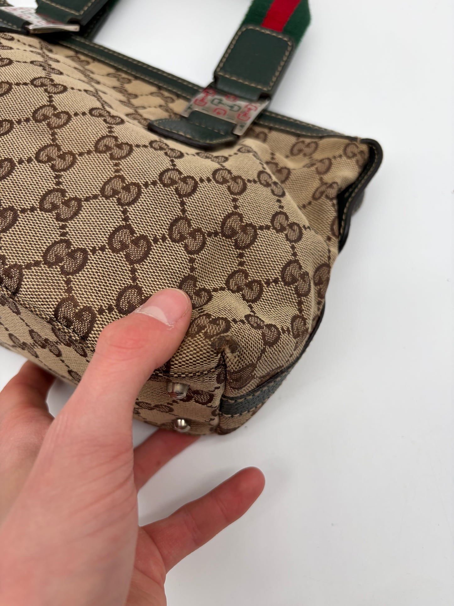 Gucci Sherry Line Handtasche grün beige