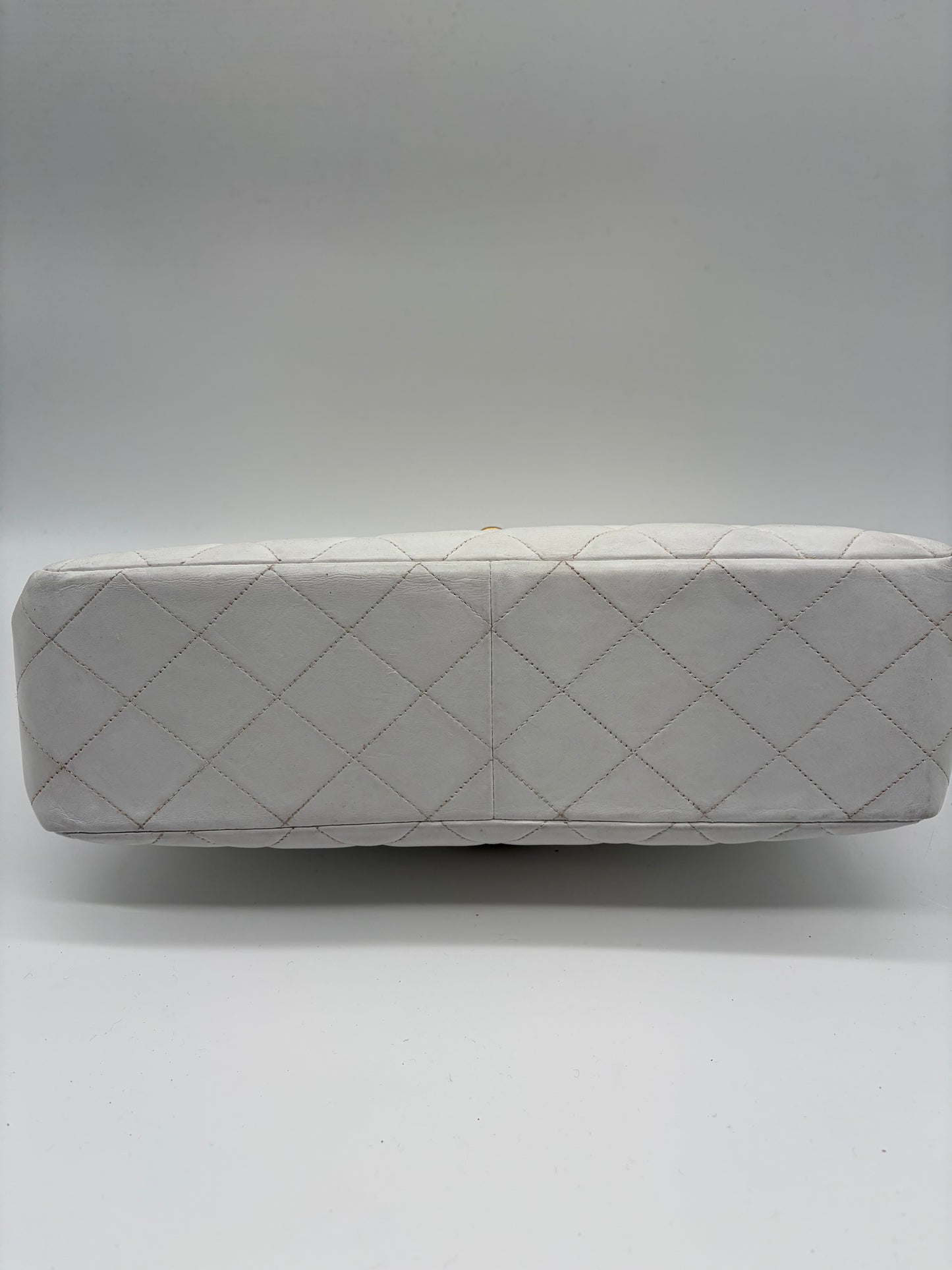 Chanel Matelassé Doppeltes Schultertasche/ Double Face Flap Weiß