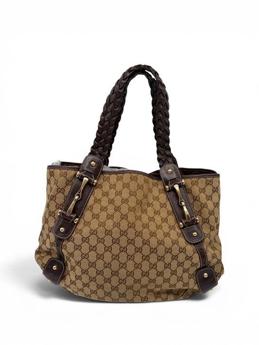 Gucci Pelham Horsebit Handtasche braun beige