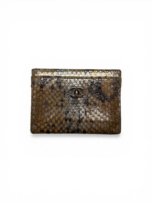 Chanel Python Cardholder Metallic