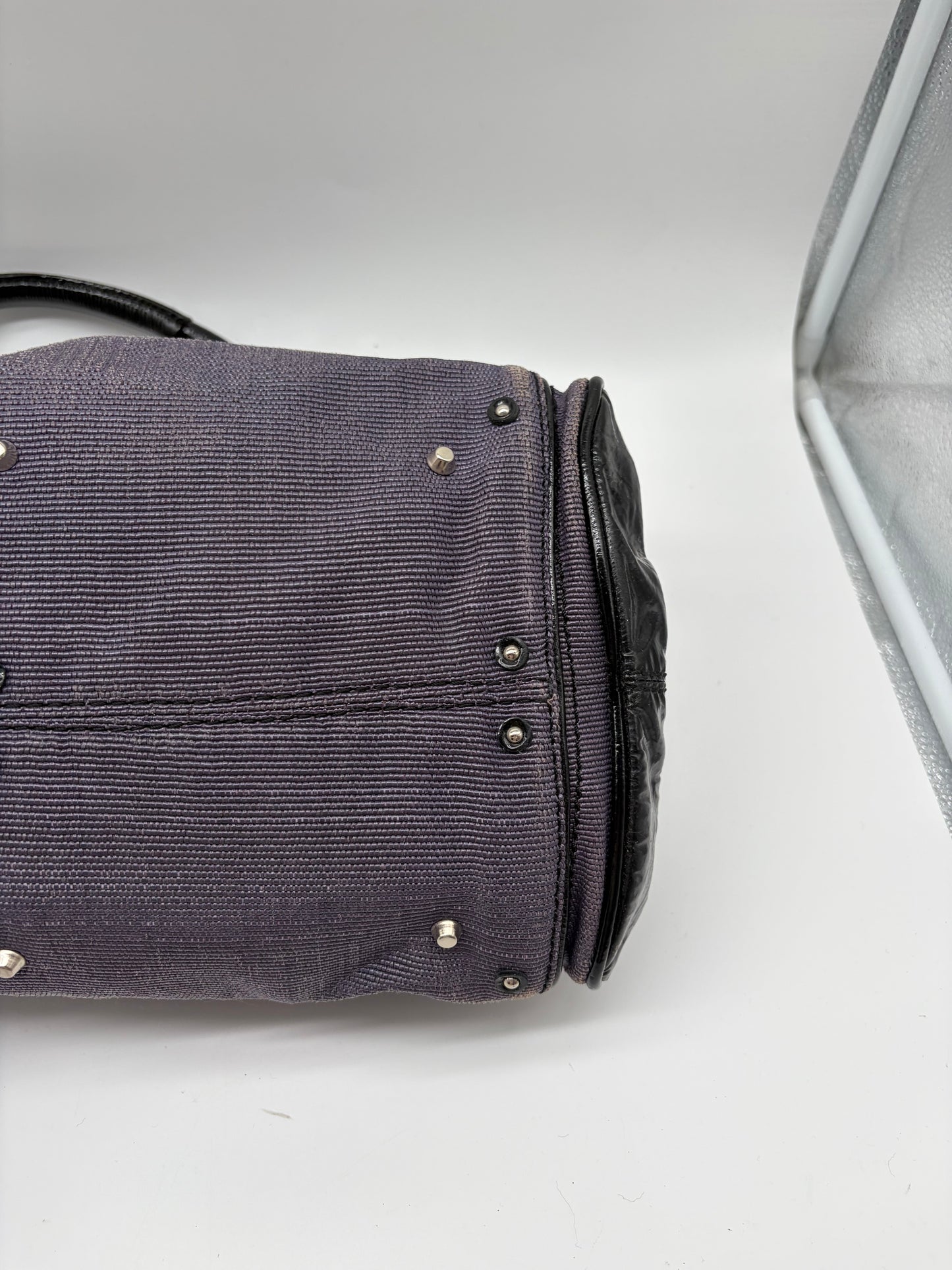 Chloé Paddington Handtasche Lila schwarz aus Jeans und Lackleder