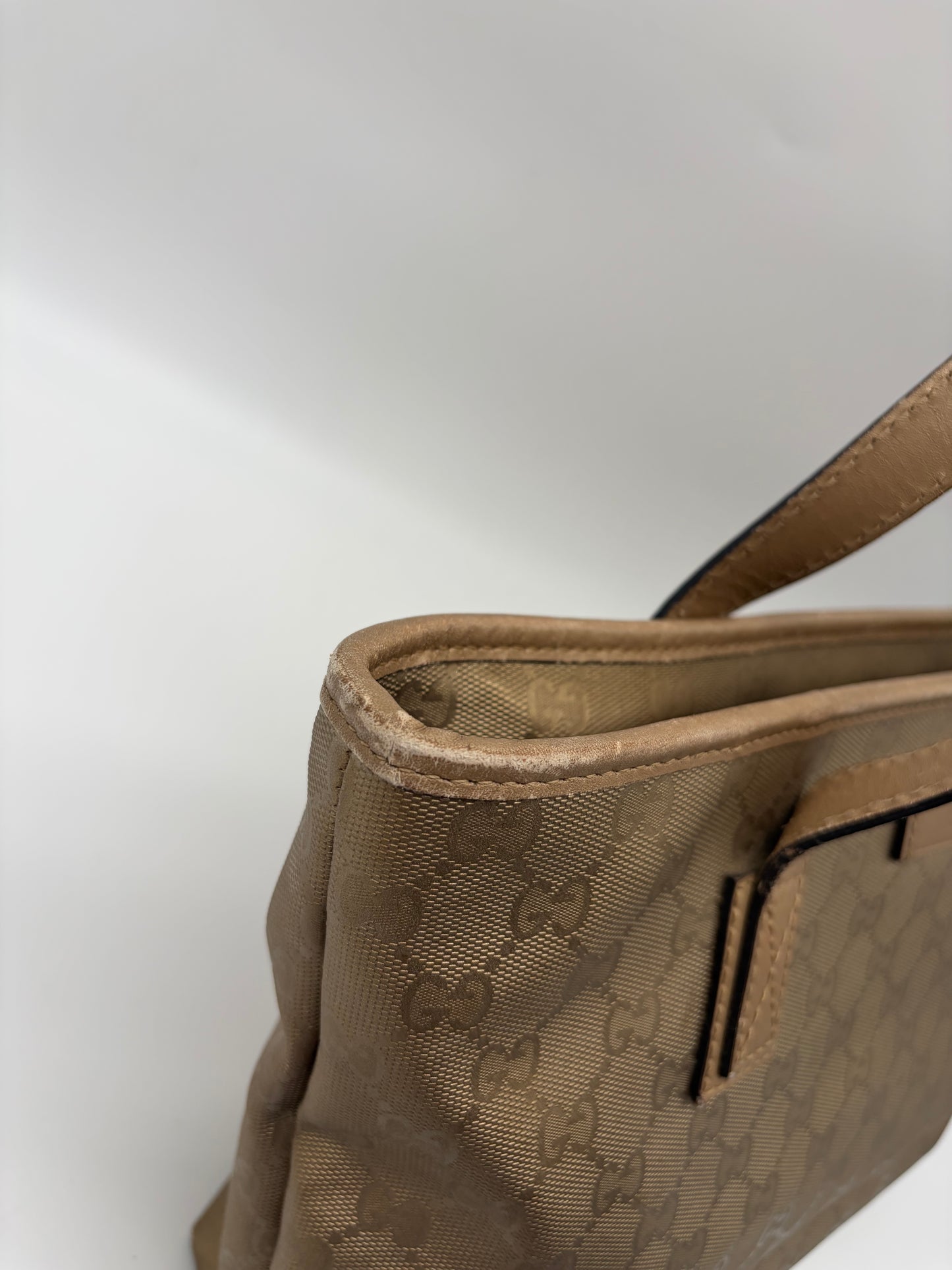 Gucci GG Imprime Canvas Joy Shopping Tasche Gold