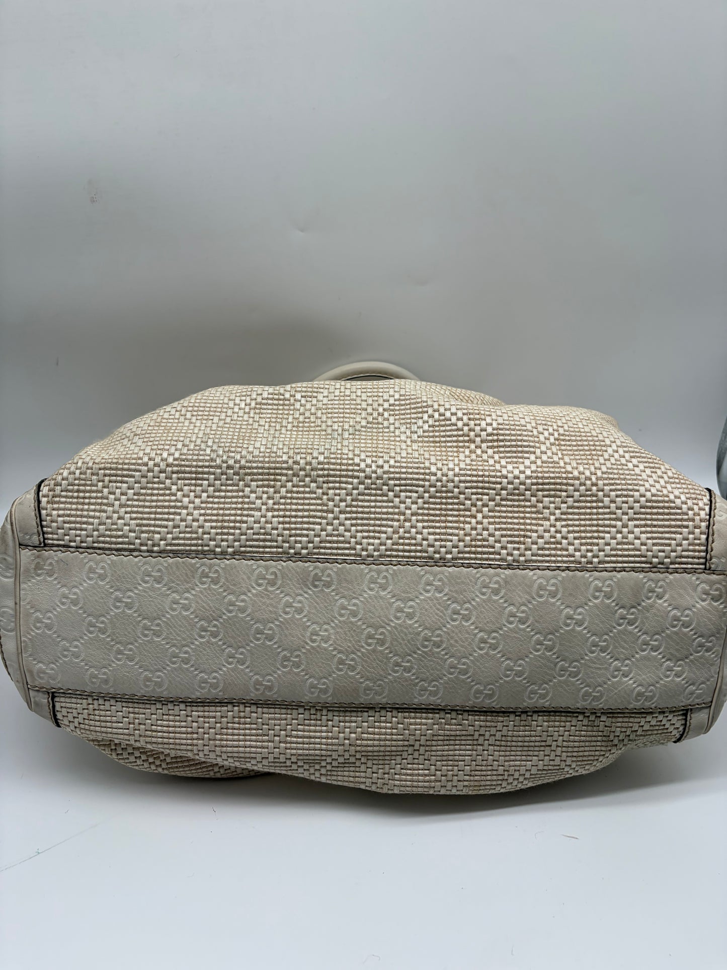 Gucci Guccissima Sukey Tote Bag Large Diamant weiß