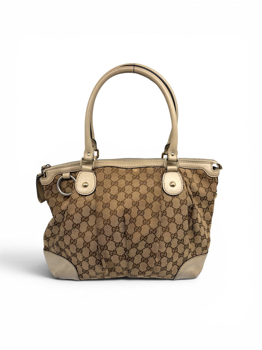 Gucci Sukey 2-Way Shopper Monogram beige weiße Handtasche