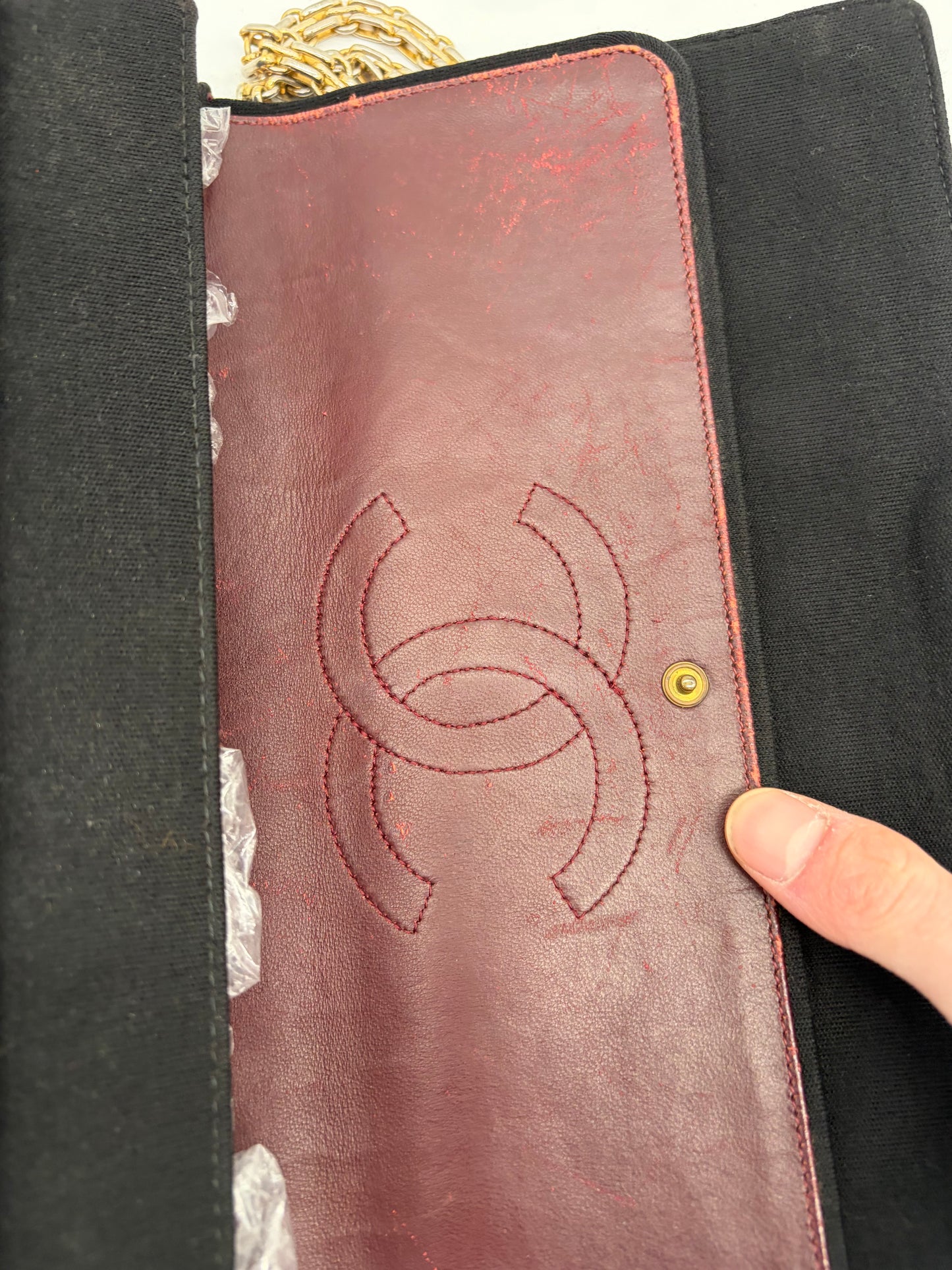 Chanel Timeless Double Flap Jersey Schultertasche