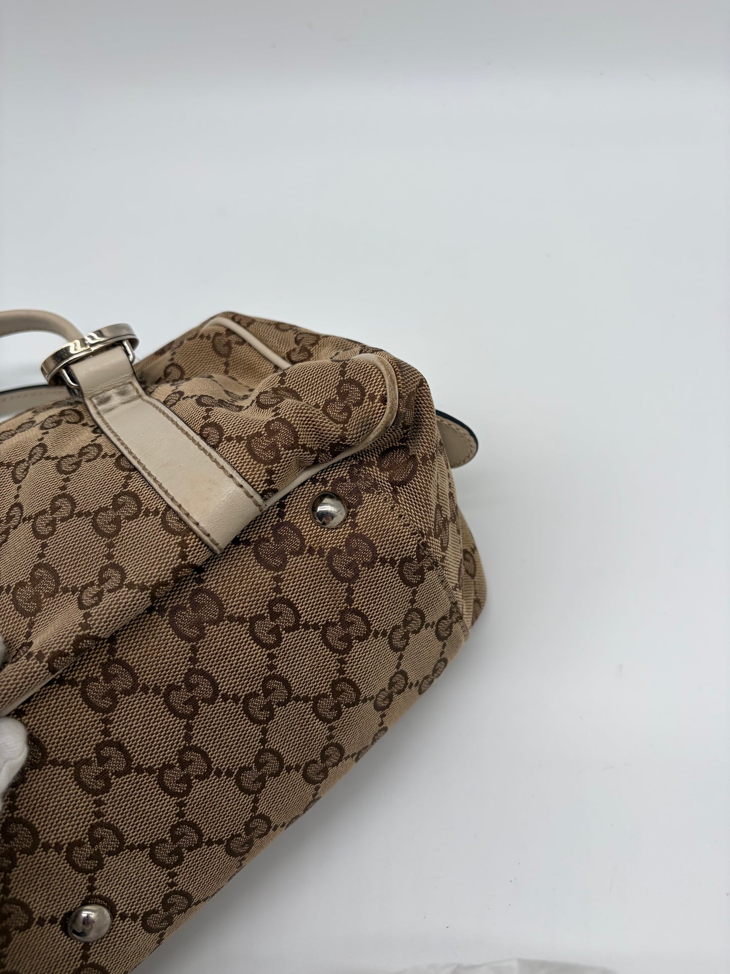 Gucci GG Canvas Twins Schultertasche weiße beige