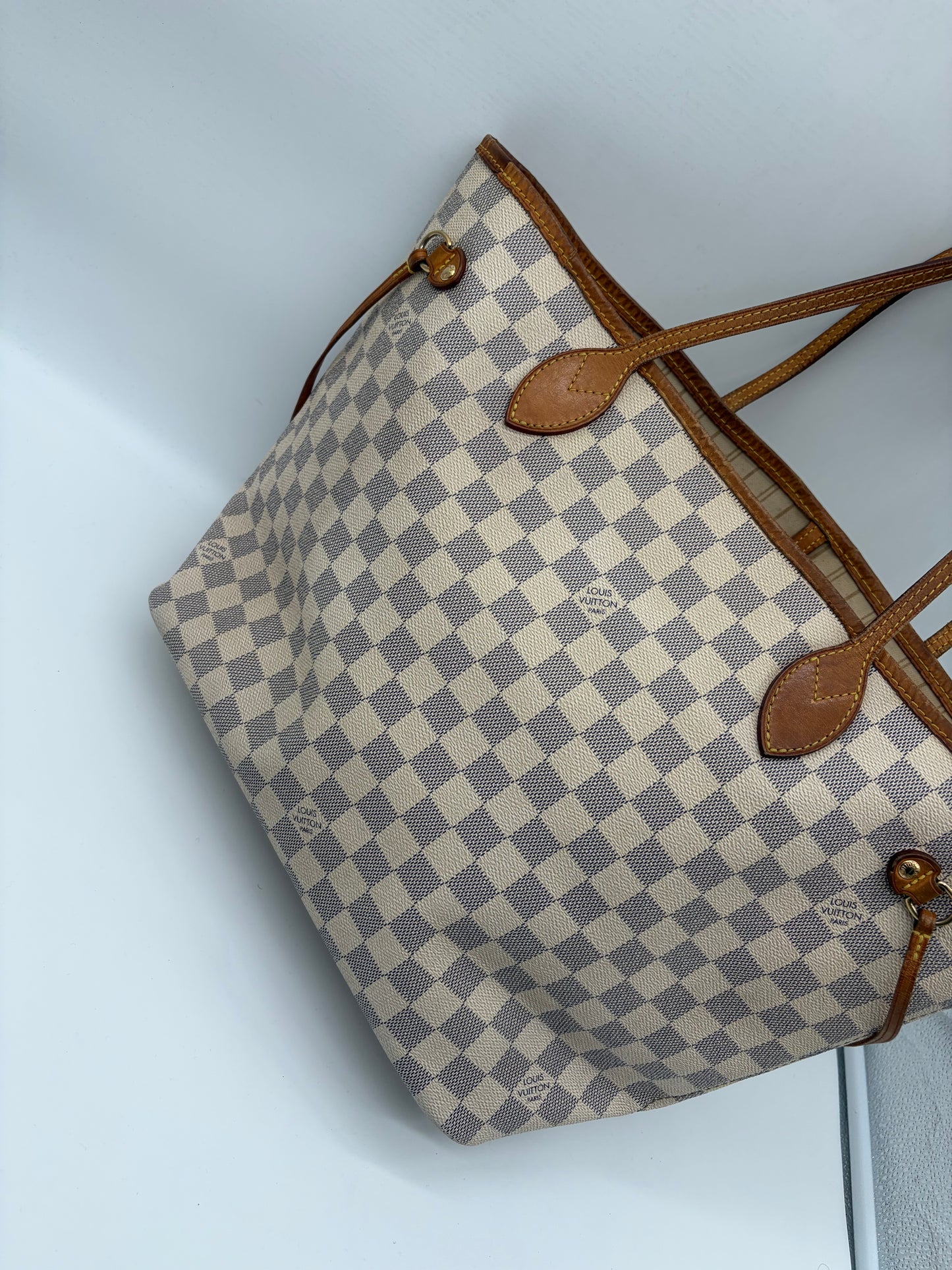 Louis Vuitton Damier Azur Neverfull MM Handtasche Shoppingtasche