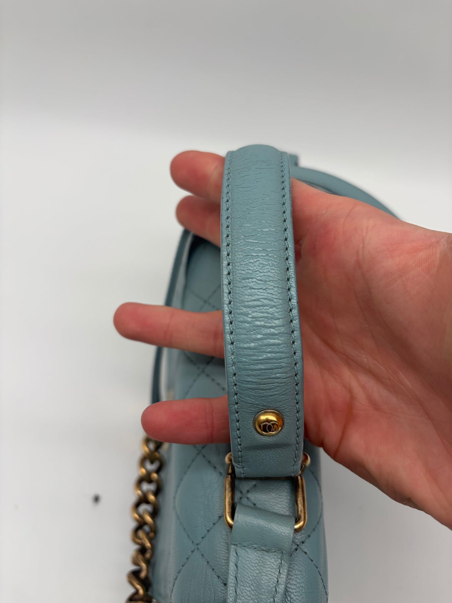Chanel Rita Flap Bag Handtasche Hellblau Gold Hardware