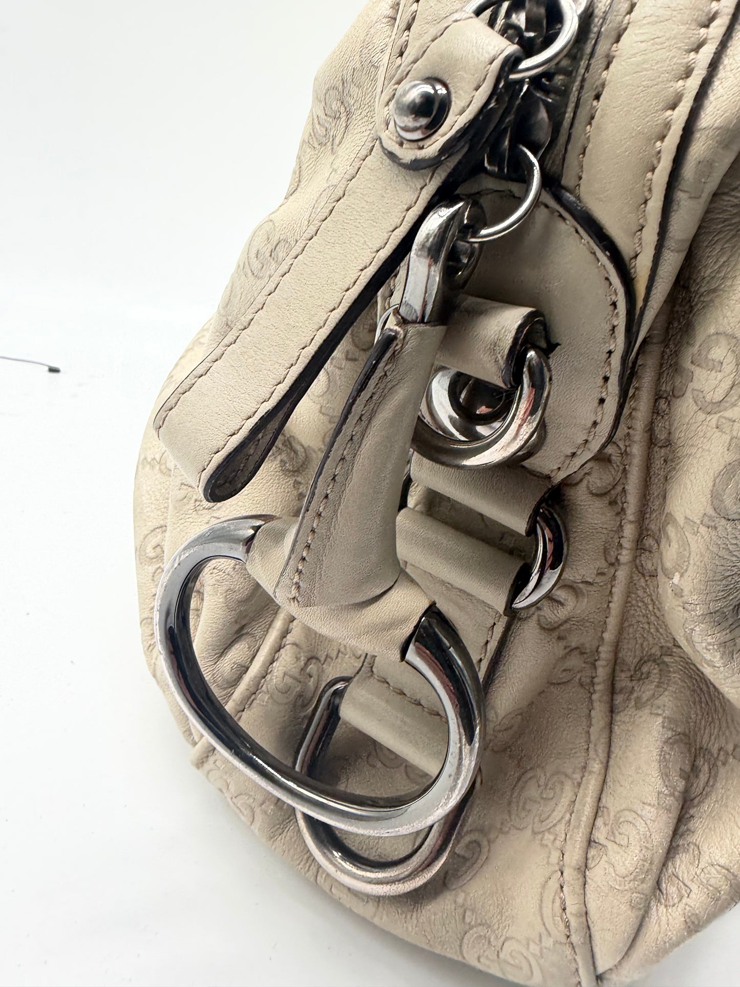 Gucci Icon Bit  Guccissima Handtasche weiß