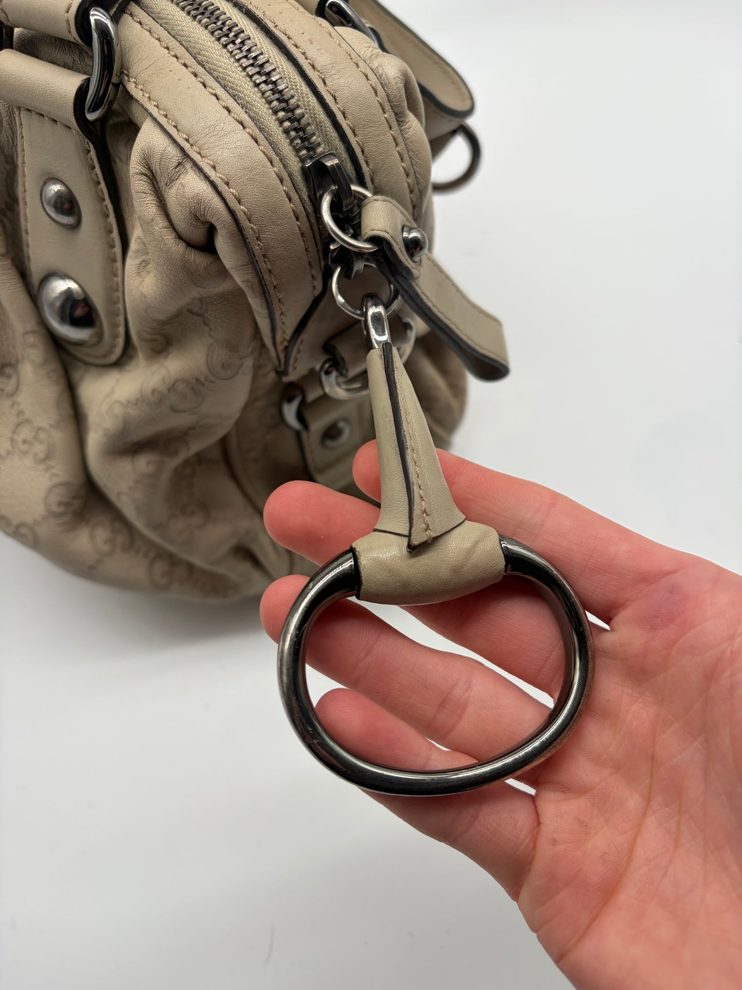 Gucci Icon Bit  Guccissima Handtasche weiß