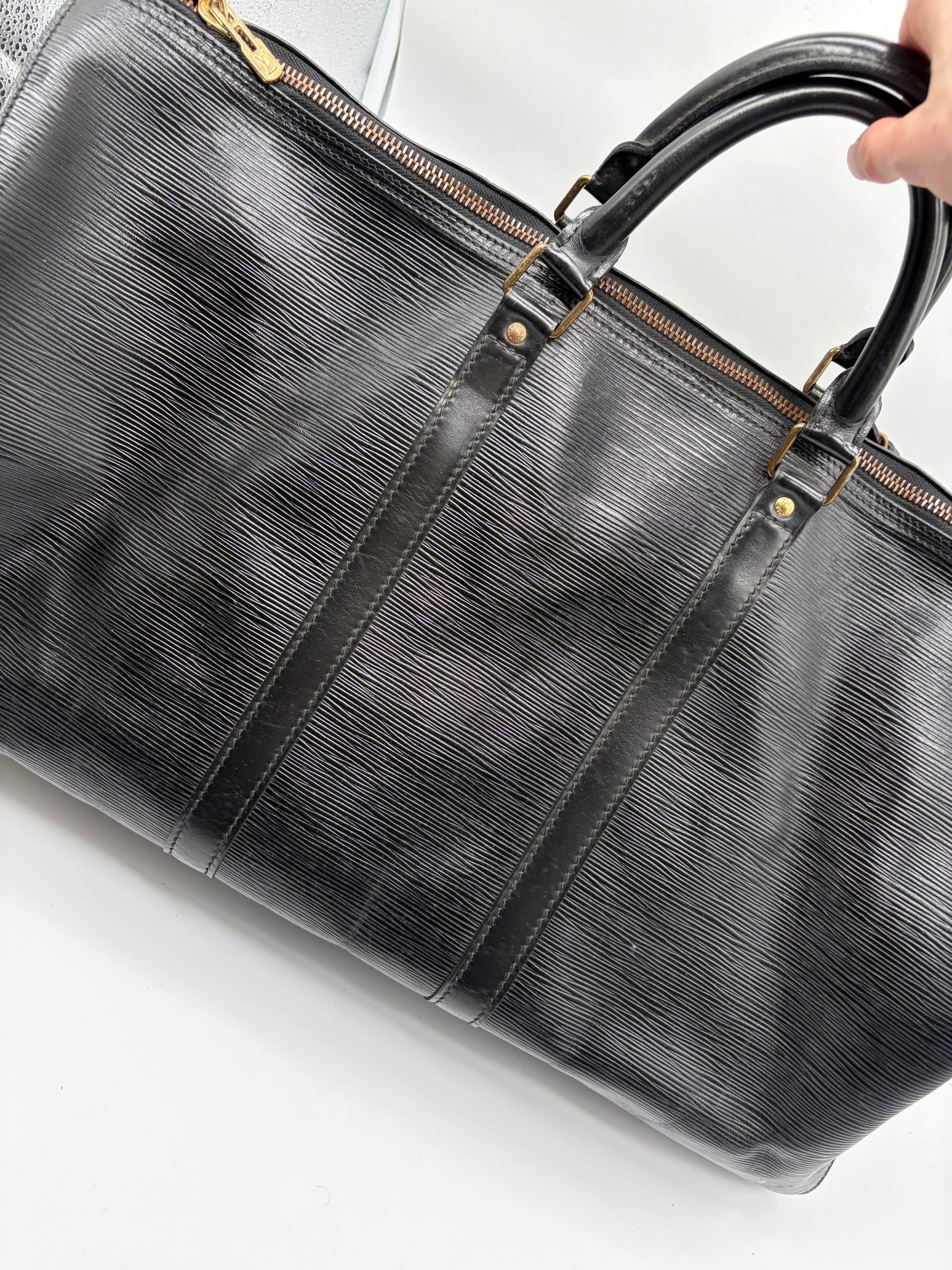 Louis Vuitton Keepall 60 Epi Leder Reisetasche schwarz