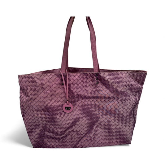 Bottega Veneta Intrecciato Illusion Shopping Tasche Nylon – Lila