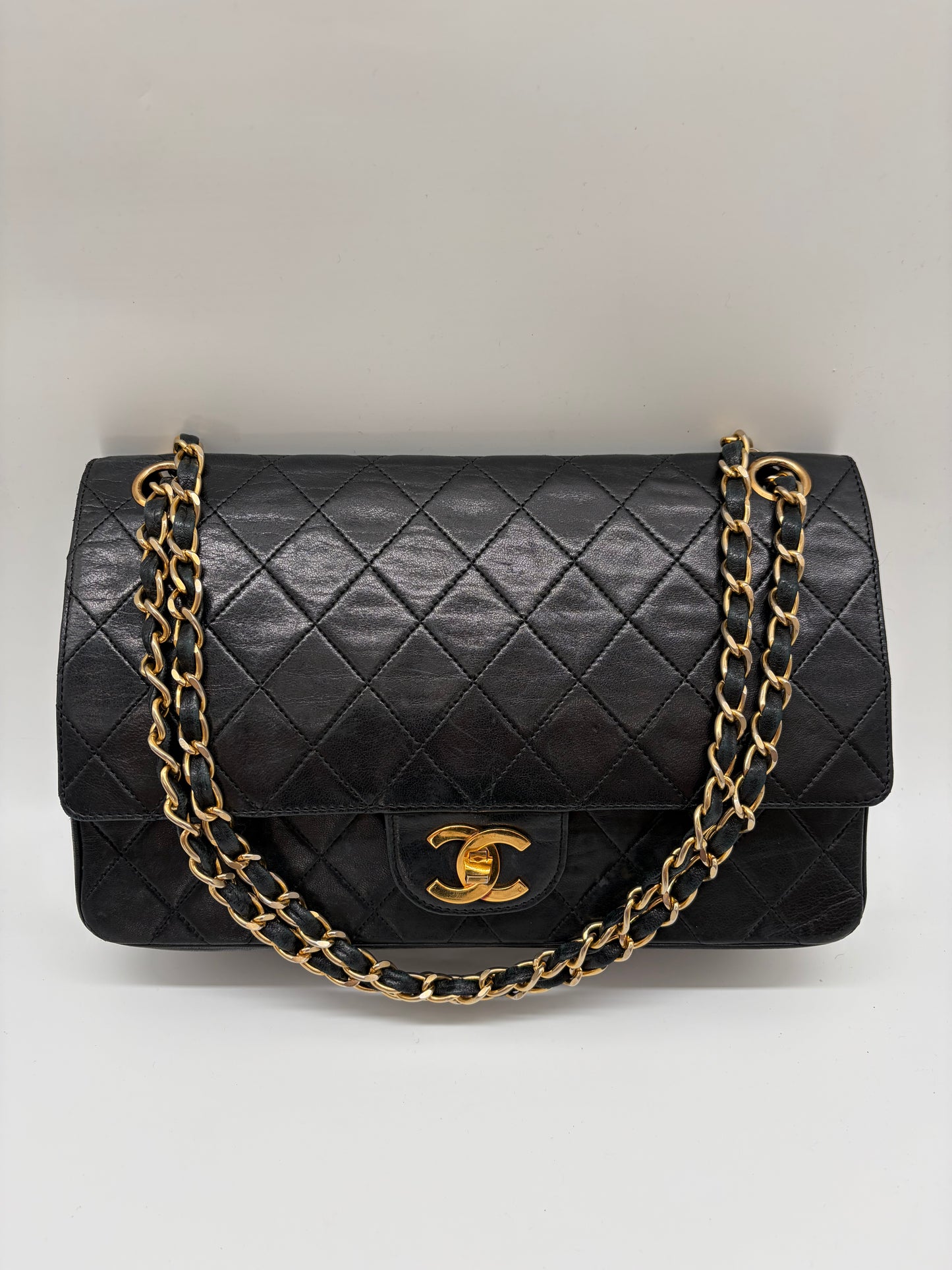 Chanel Classic 25 Medium Double Flap Schwarz Handtasche