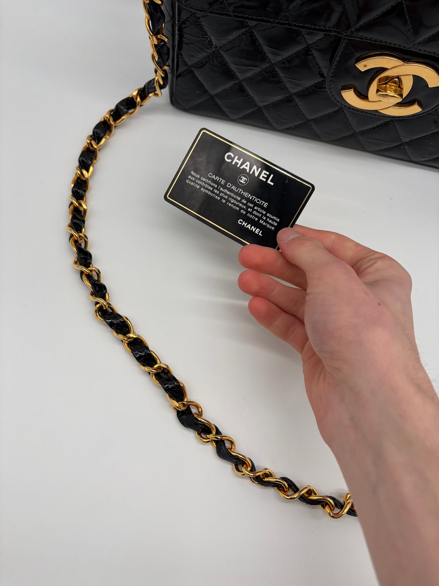 Chanel Deca Matelassé 30 Lackleder Schultertasche