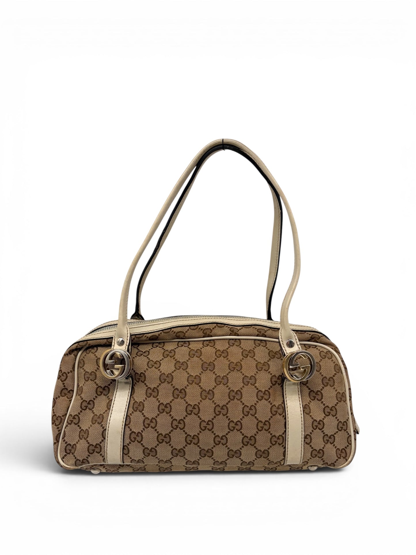 Gucci GG Canvas Twins Schultertasche weiße beige