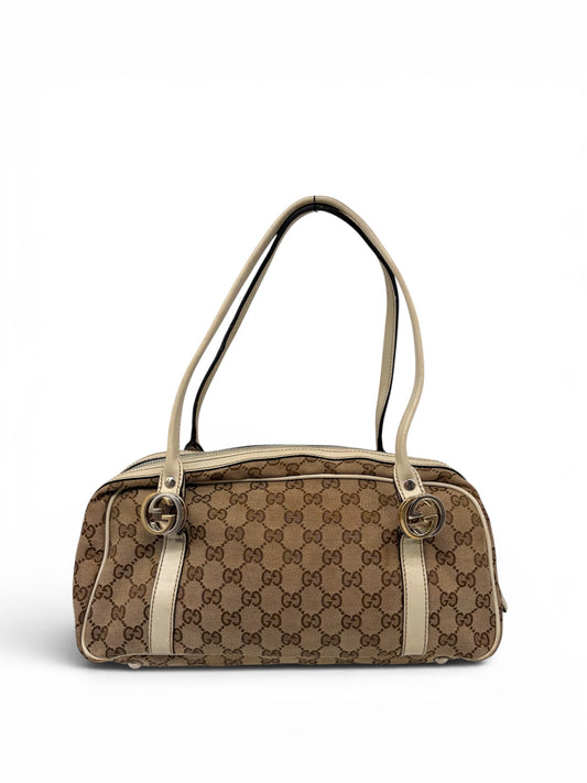 Gucci GG Canvas Twins Schultertasche weiße beige