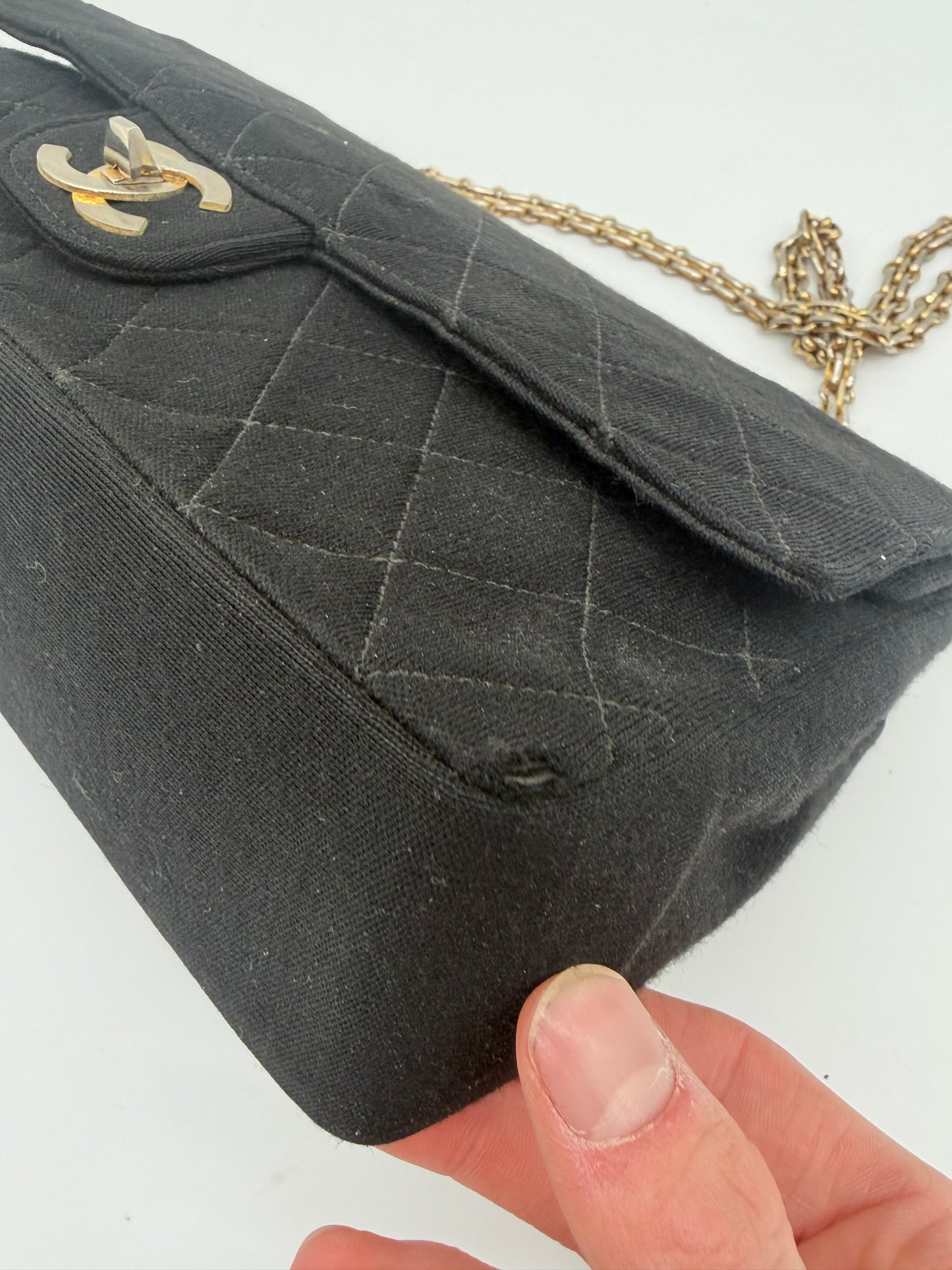 Chanel Timeless Double Flap Jersey Schultertasche