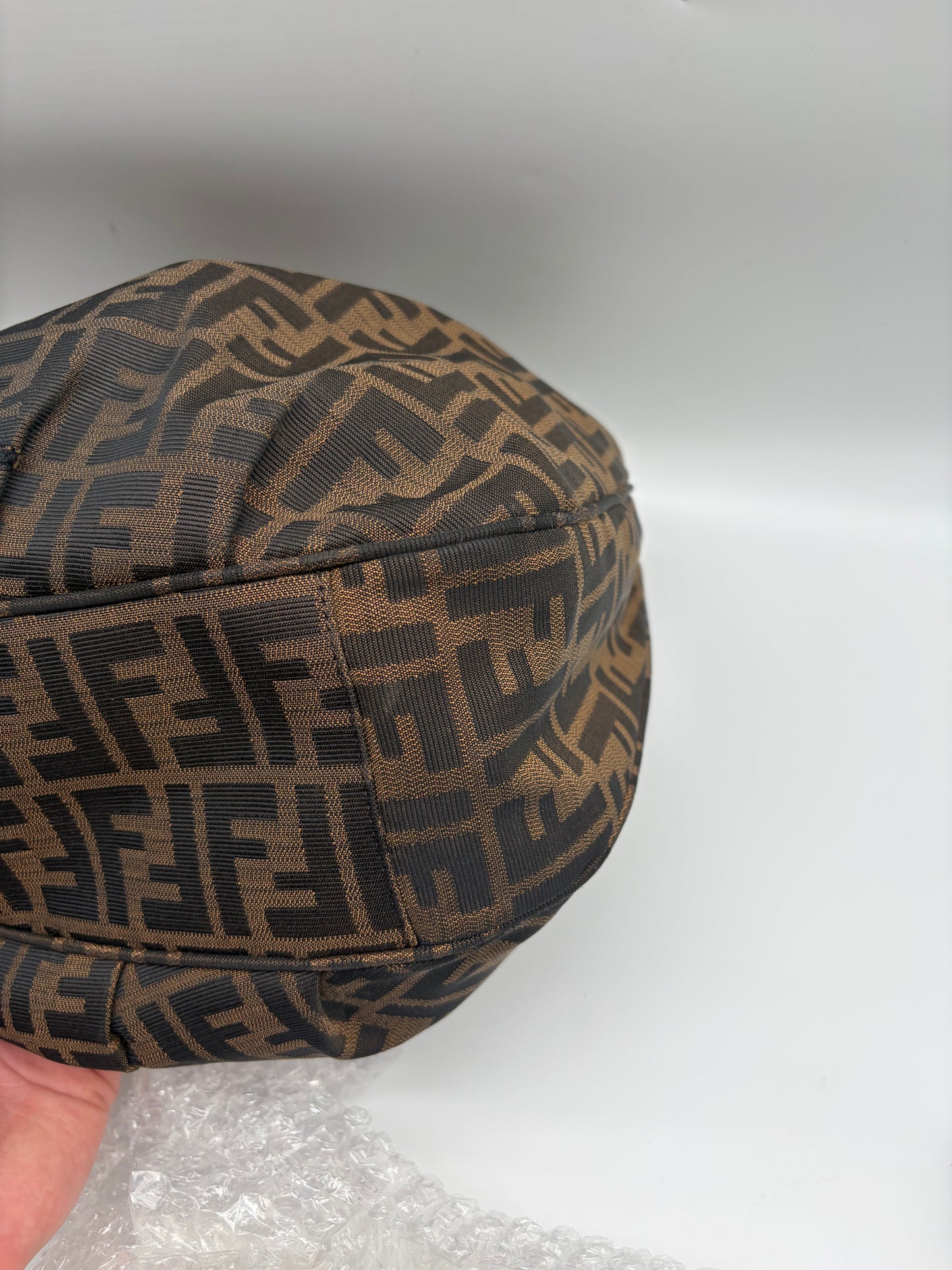 Fendi Tobacco Zucca Print Canvas Mia Hobo Handtasche