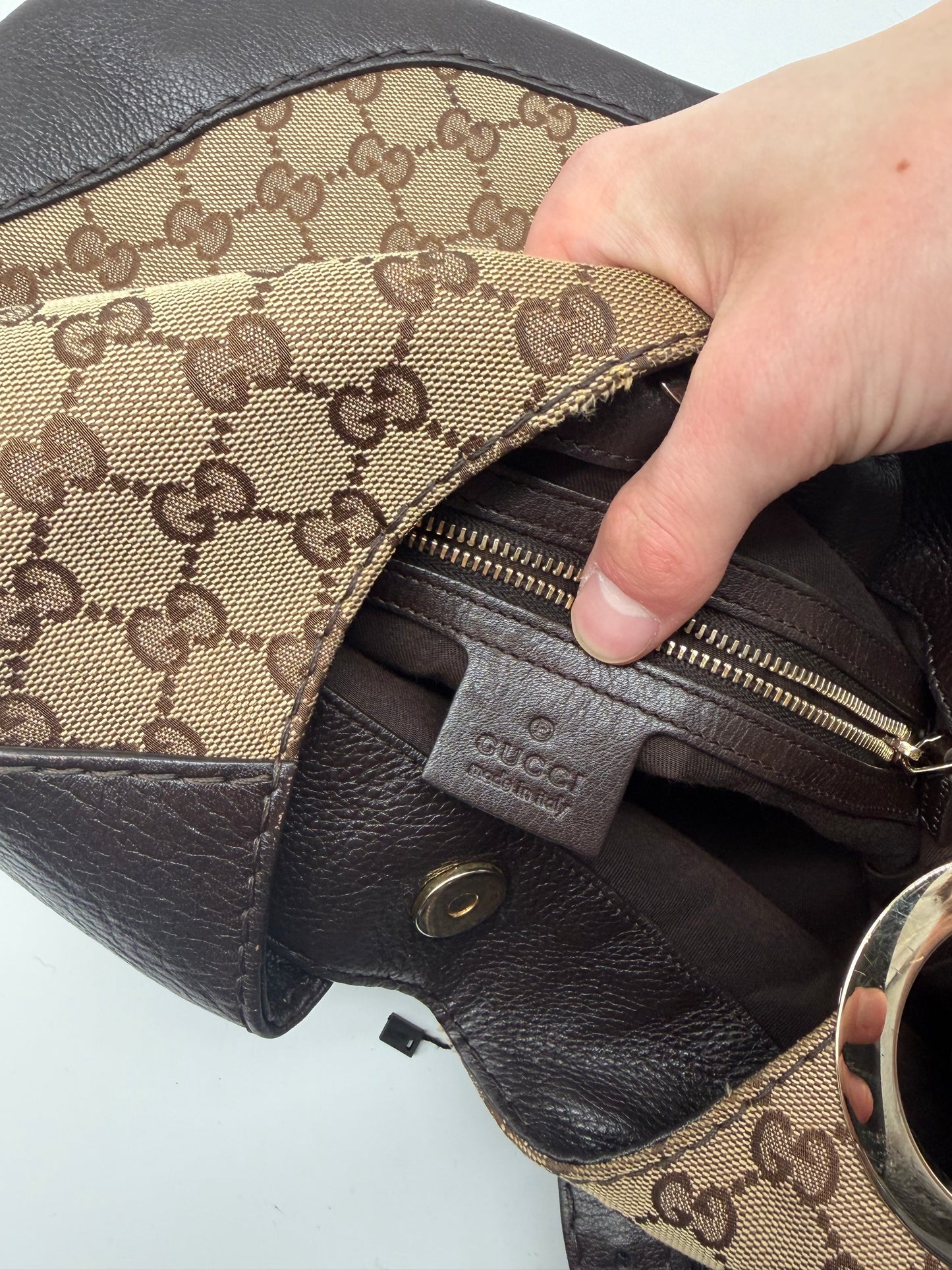 Gucci GG Canvas Charlotte Schultertasche braun beige
