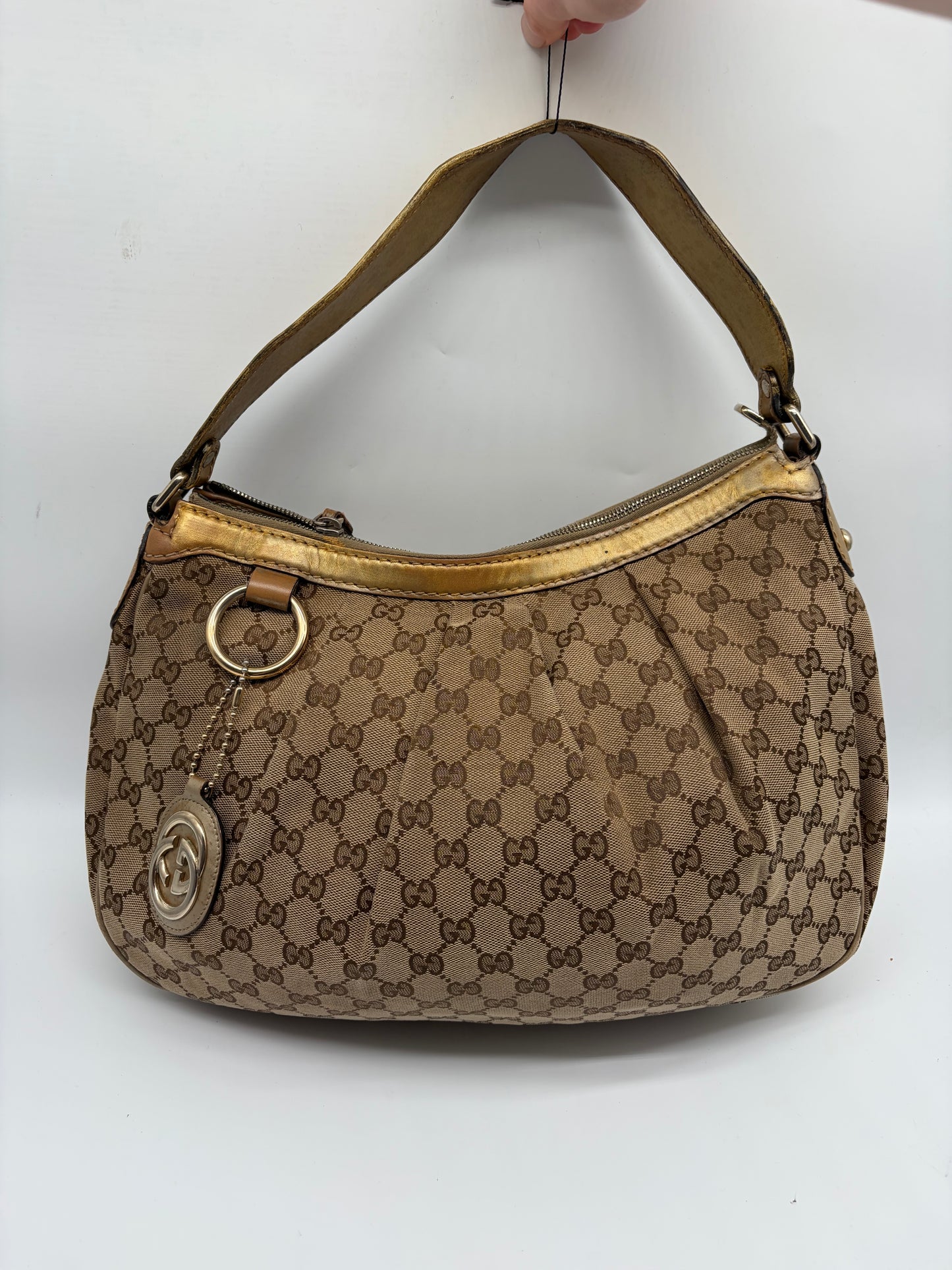 Gucci Sukey Medium Hobo Bag braunbeige goldene Handtasche