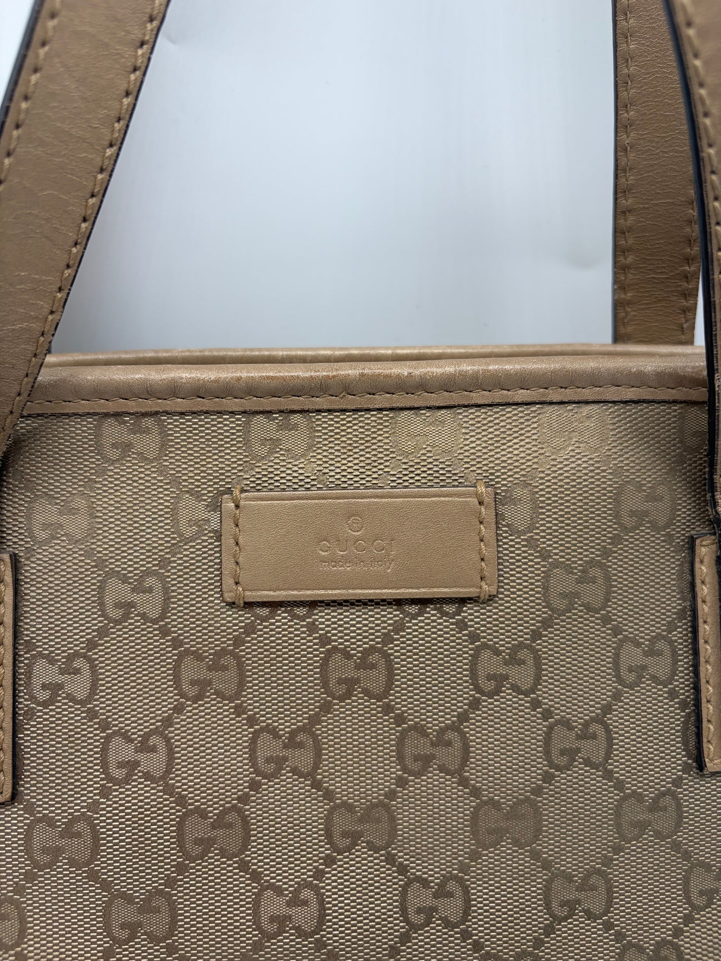Gucci GG Imprime Canvas Joy Shopping Tasche Gold
