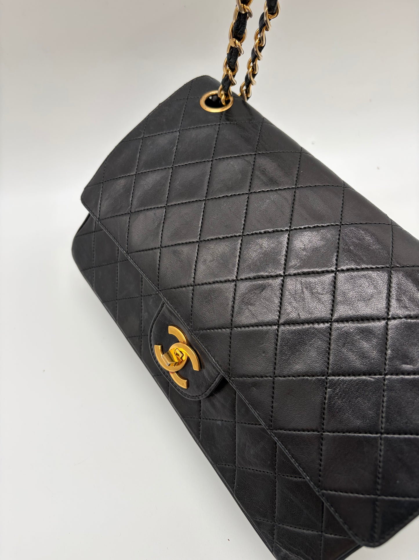 Chanel Classic 25 Medium Double Flap Schwarz Handtasche