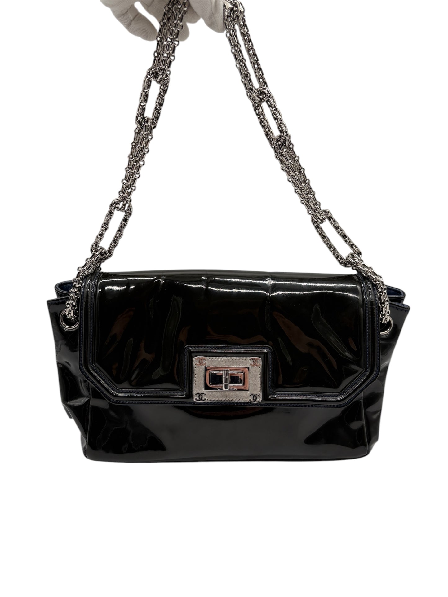 Chanel 2.55 Coco Mark Patent Handtasche (Luxus Designer Modell)