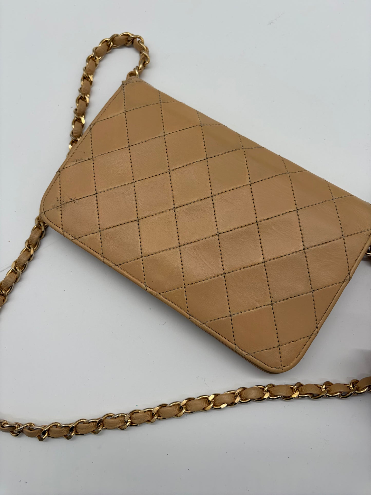 Chanel Small Single Flap Beige Handtasche