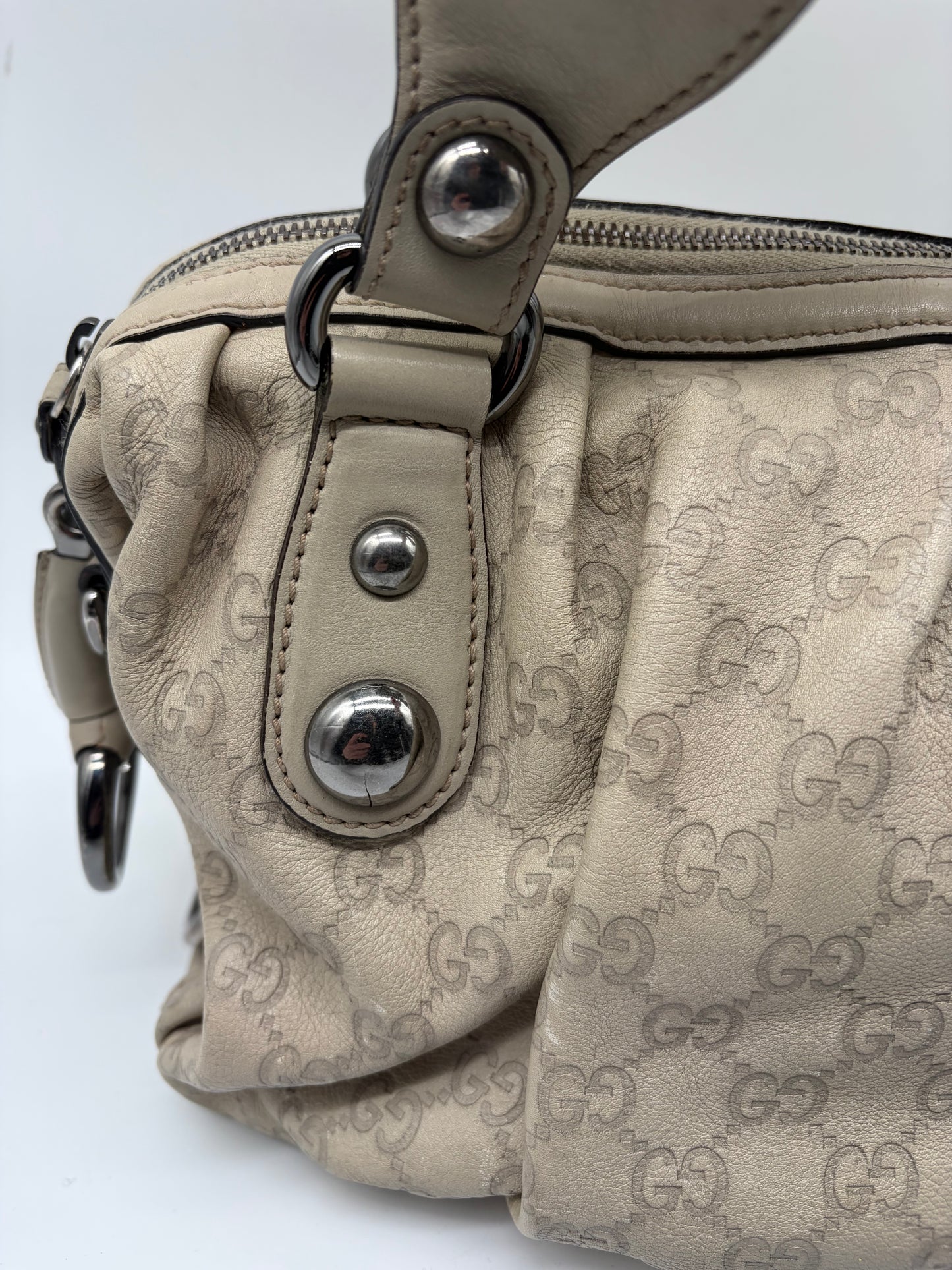 Gucci Icon Bit  Guccissima Handtasche weiß